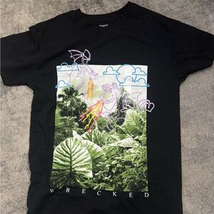 Tropical Graphic Black Short Sleeve Tee